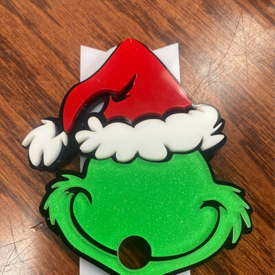 Grinch straw cover for stanley cups 