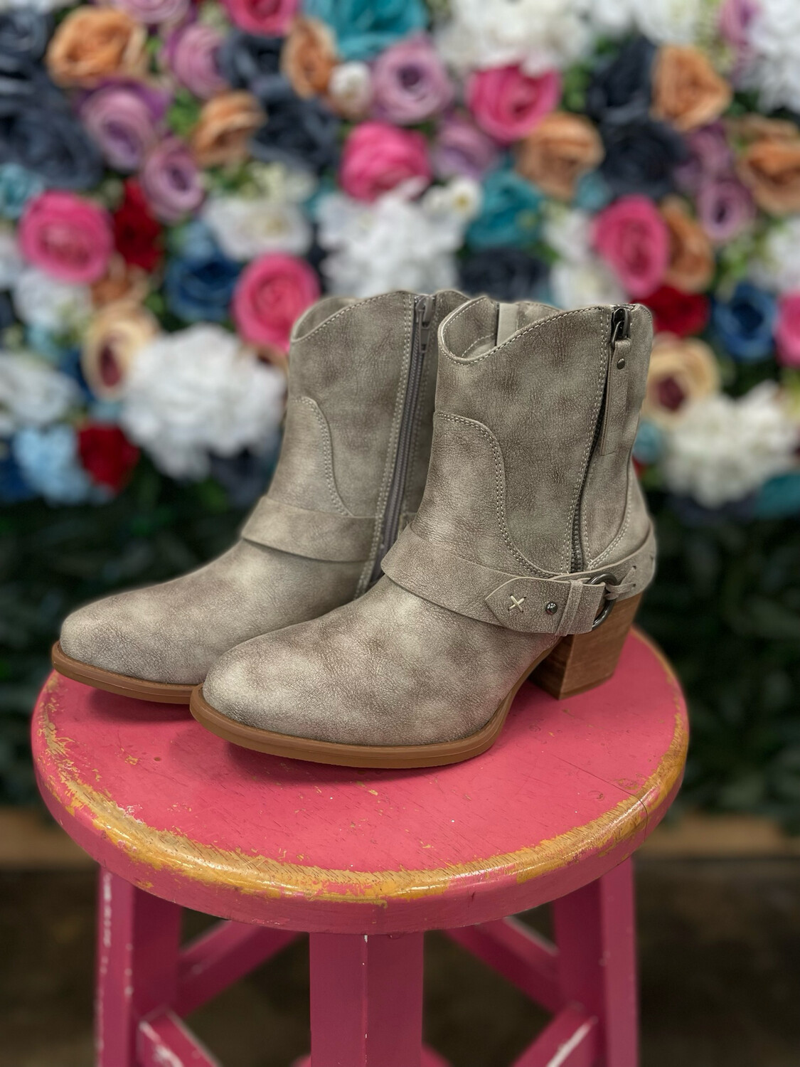 Grey Zipper Booties*