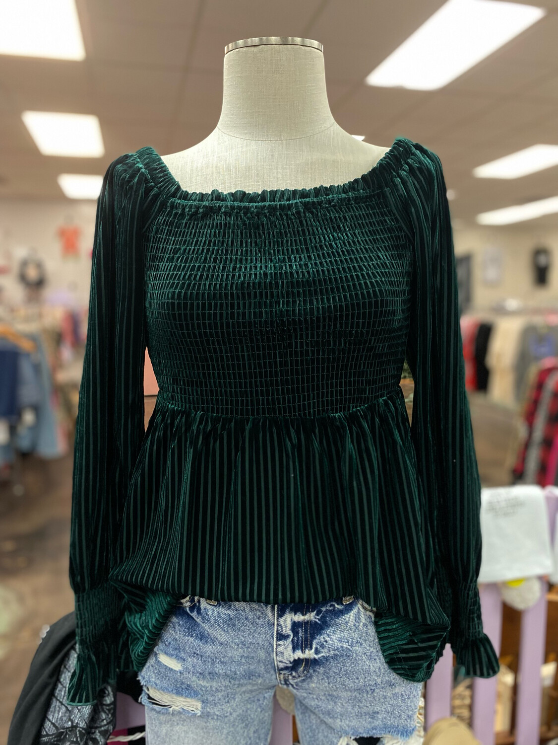 Ribbed Velvet Top