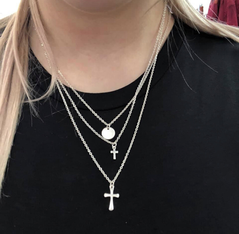 Cross layered necklace