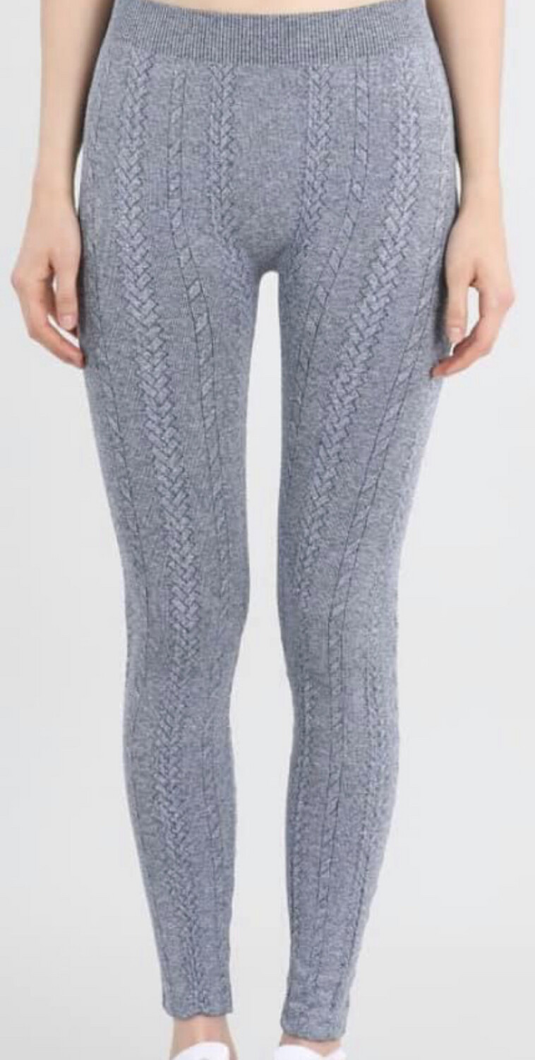 Denim braided knit leggings 010819!