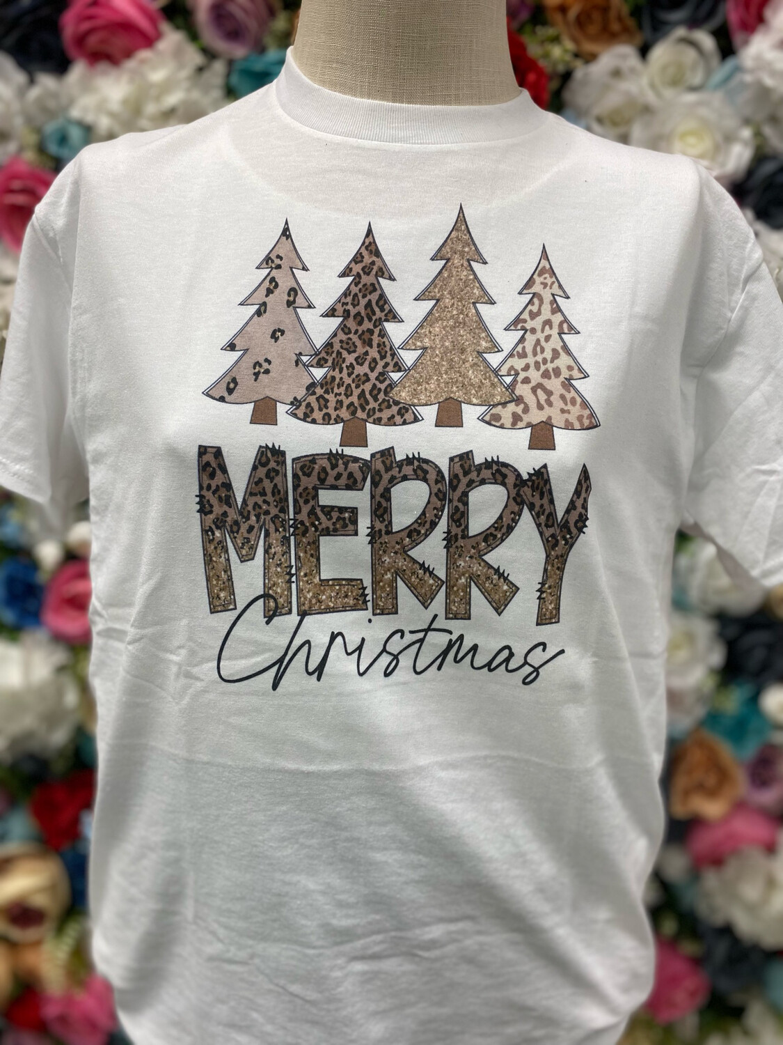 Leopard Merry Christmas Tee