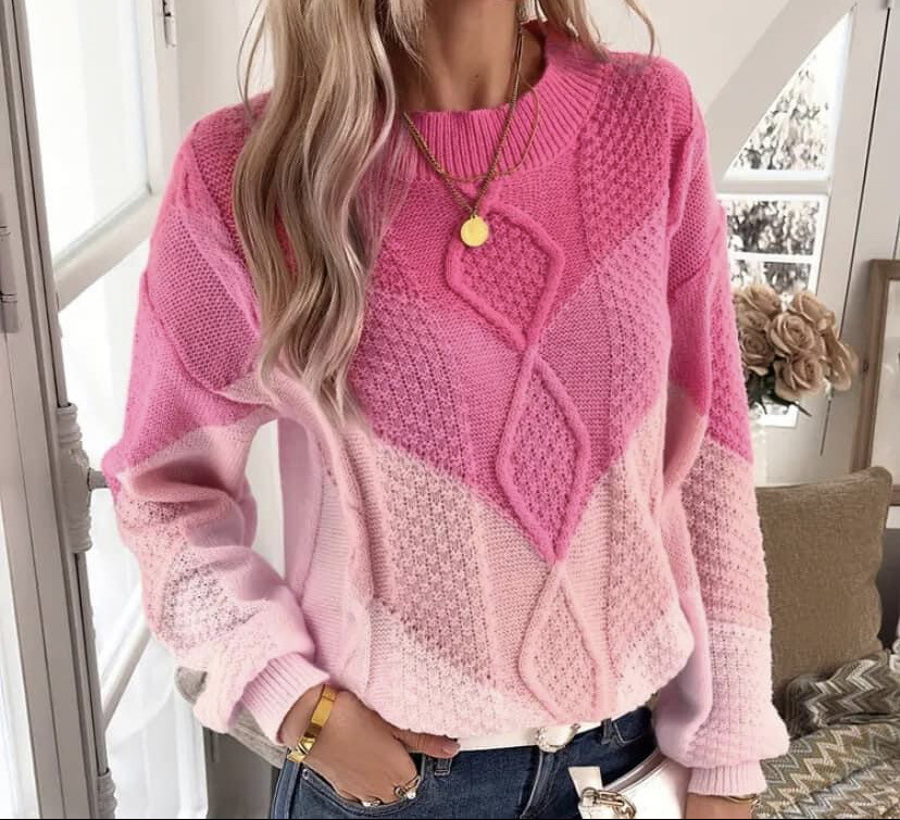 Pink Ombre Knit Sweater*