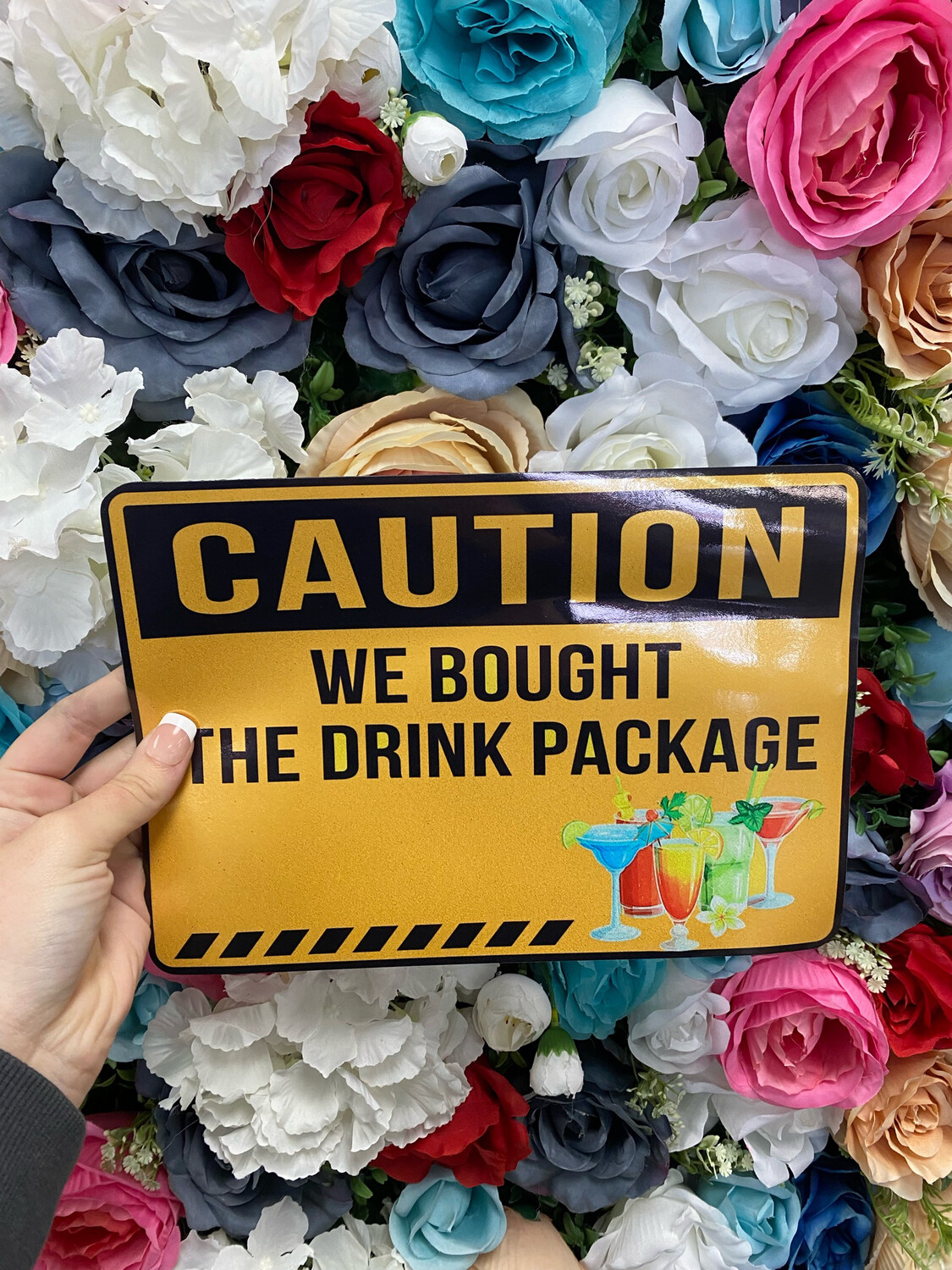 Caution Drink Package Magnet*
