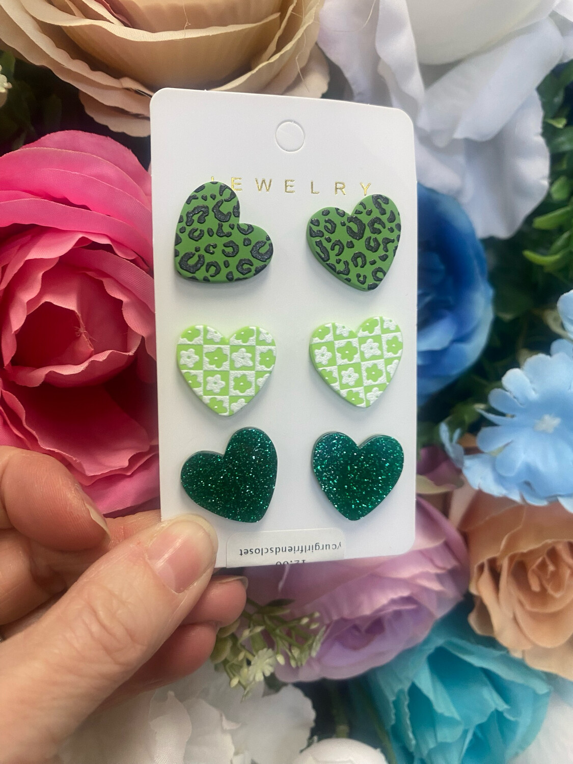 Green Heart set earrings