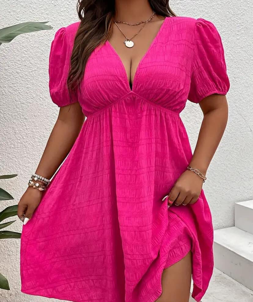 Pink Spring Dress Plus
