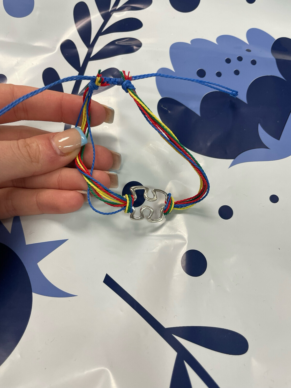 Rainbow Puzzle Piece Bracelet autism