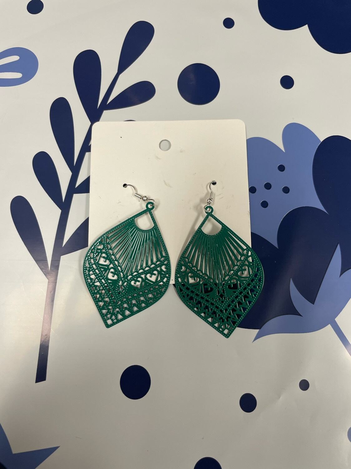Green Design Earrings 