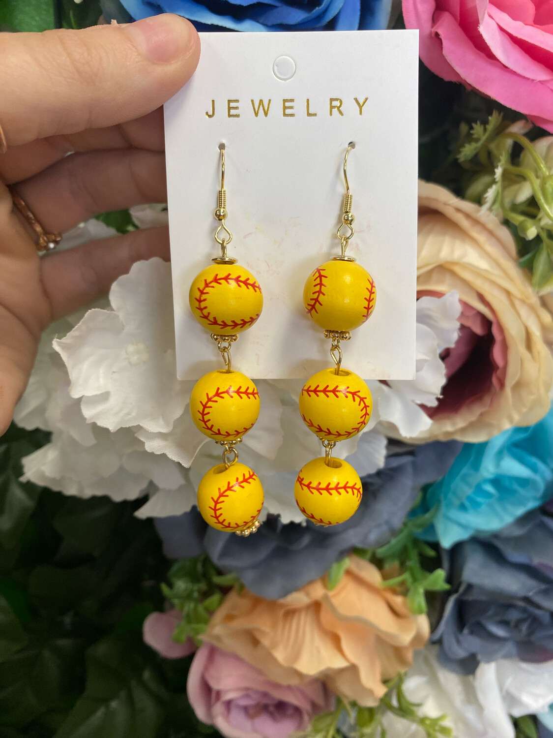 Softball Dangle Earrings*