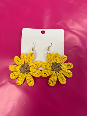Yellow Flower Earrings 