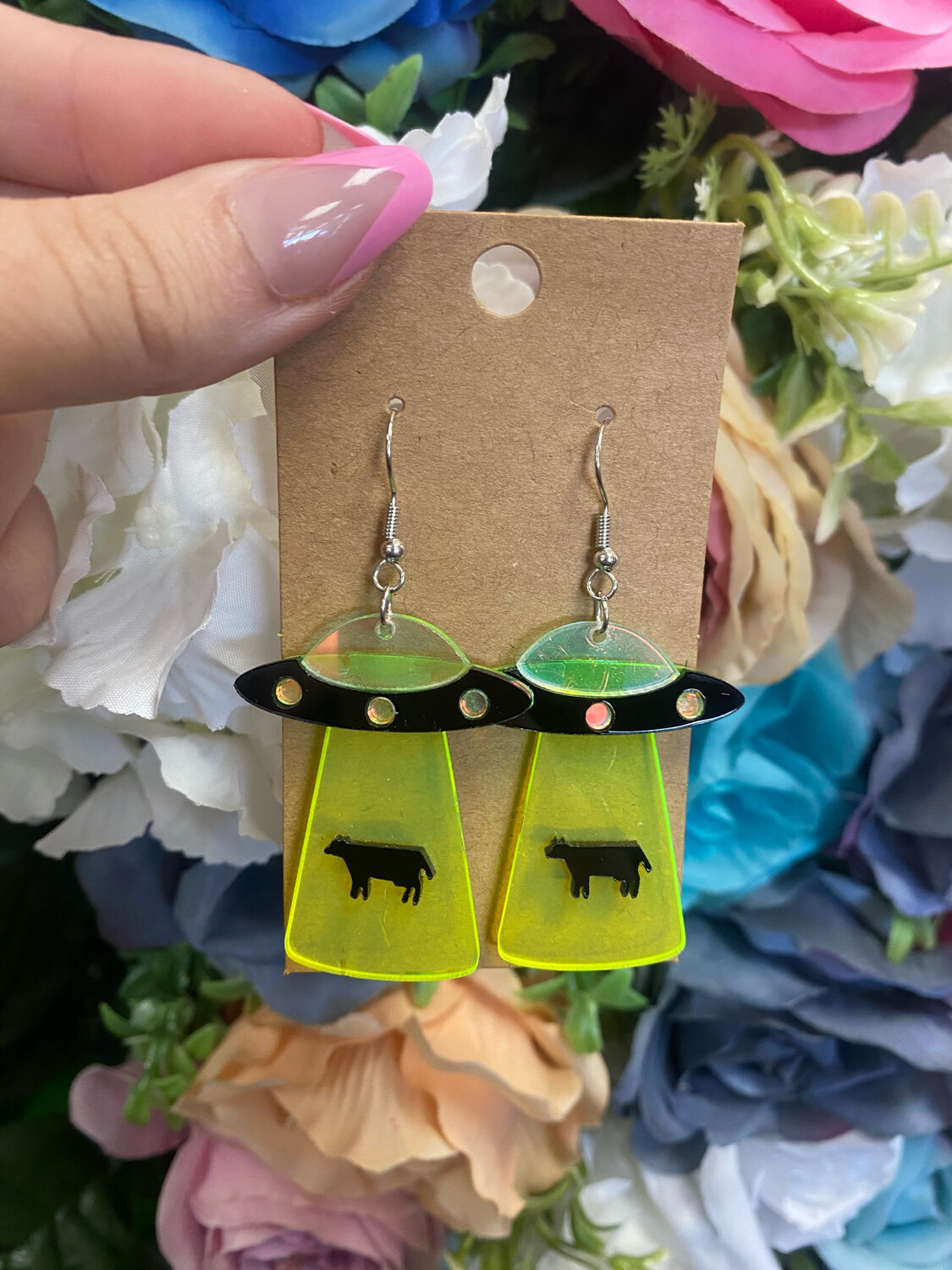 UFO Cow Earring