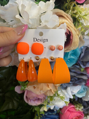 Orange Earring Set