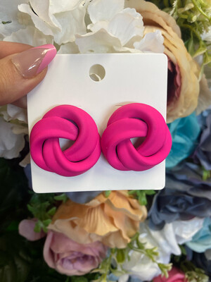 Hot Pink Knot Earrings