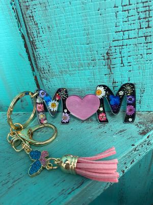 Floral Mom Keychain
