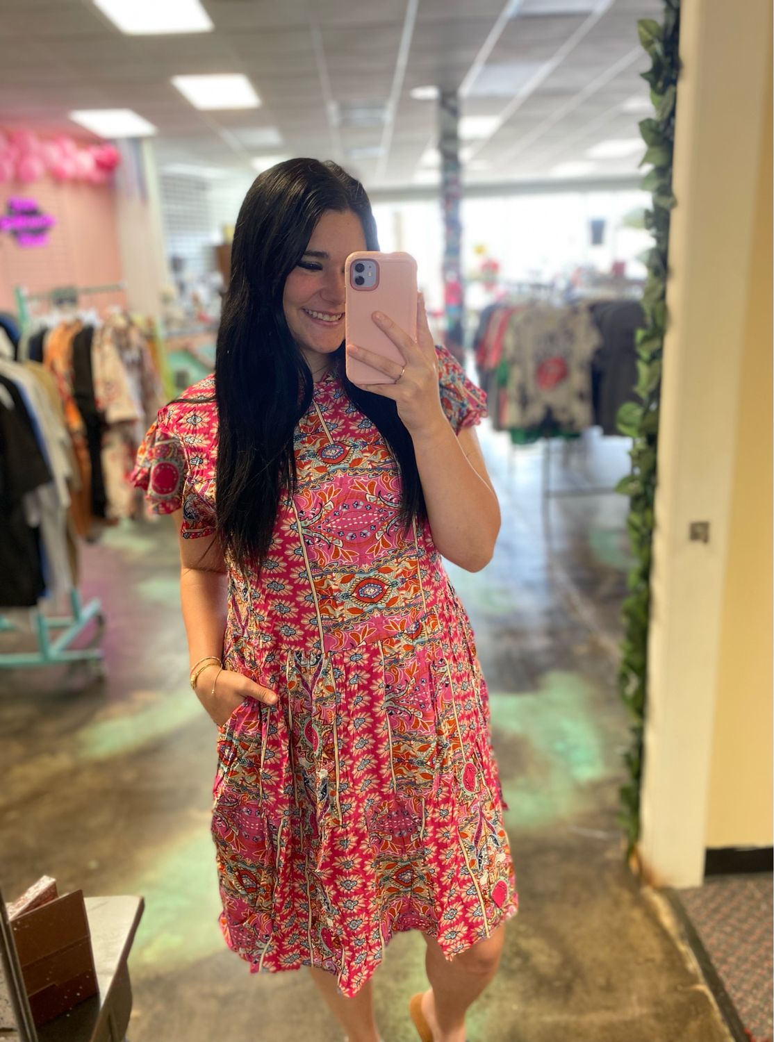 Hot Pink Boho Dress
