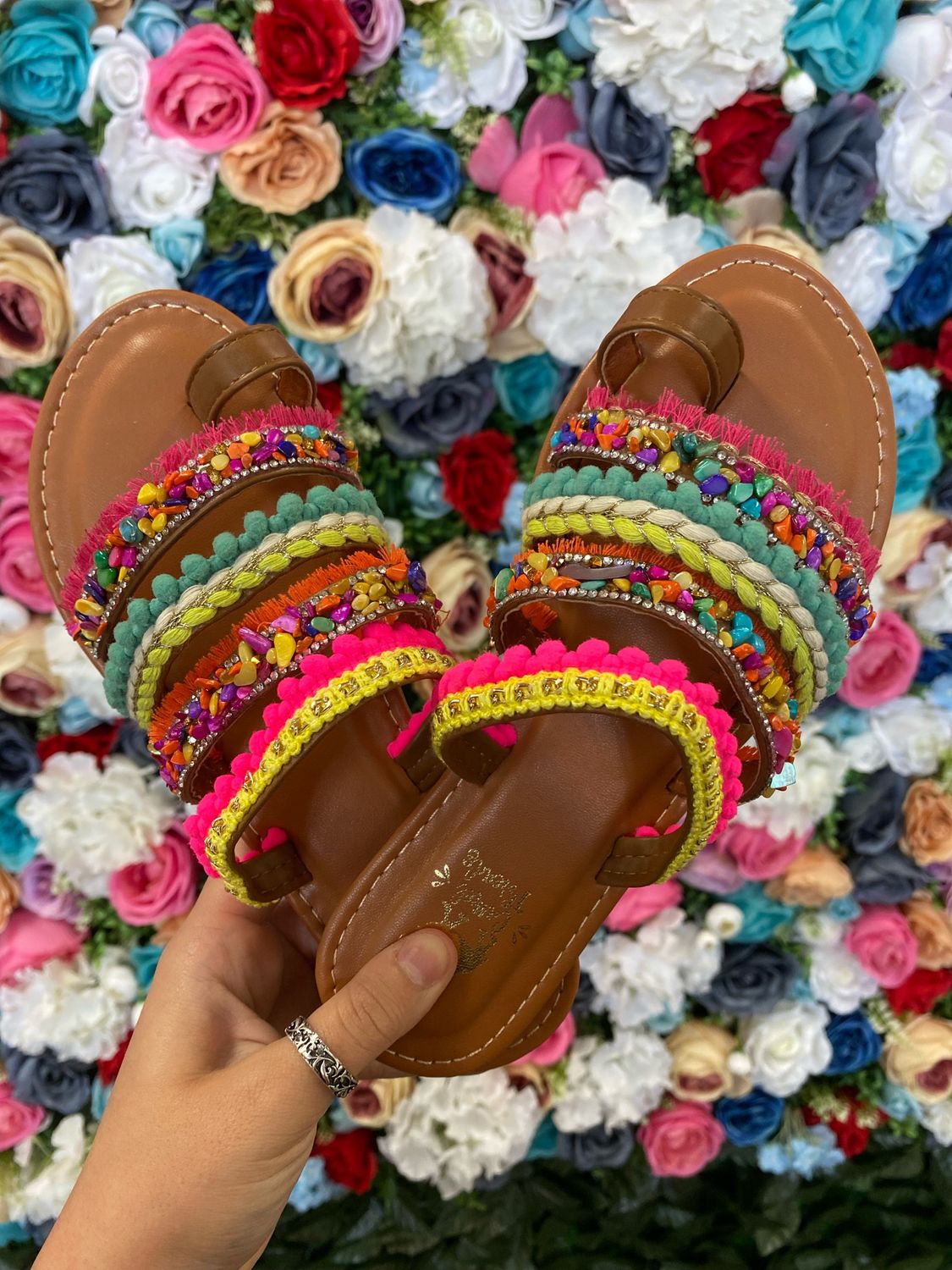 Rainbow Chaos Camel Toe Sandals 