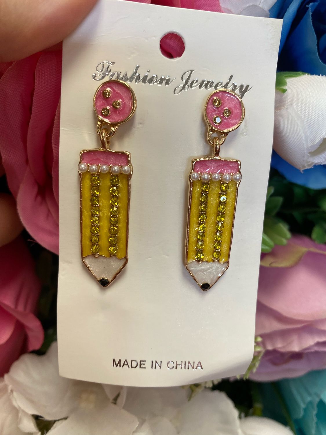 Bling Pencil Earrings