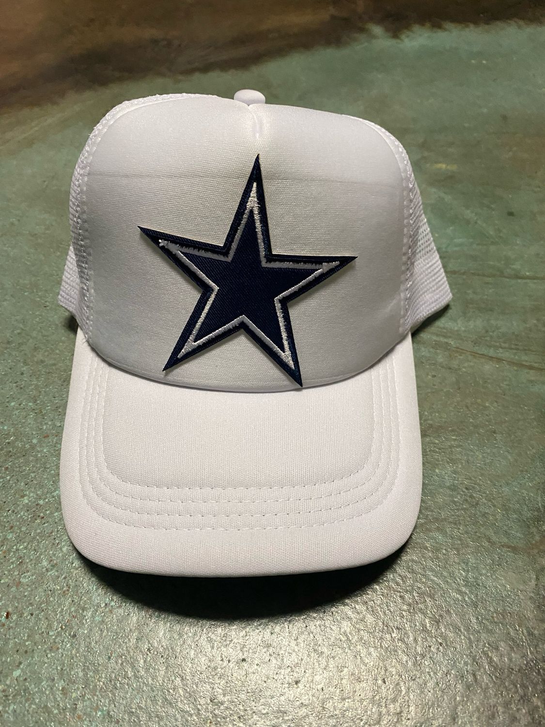 Cowboy white trucker style hat