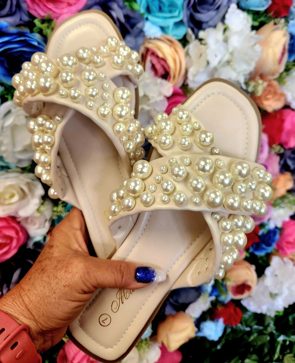 Pearl Cross Sandals 