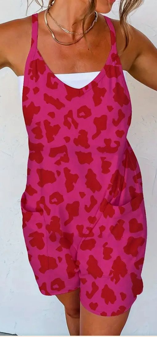 Pink with red spot romper