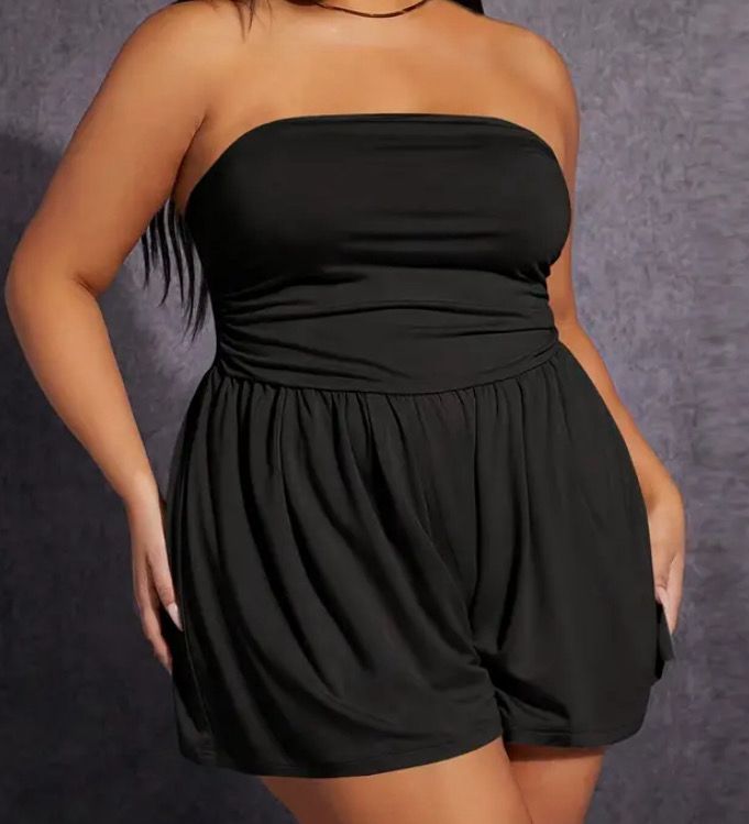Black Strapless Romper