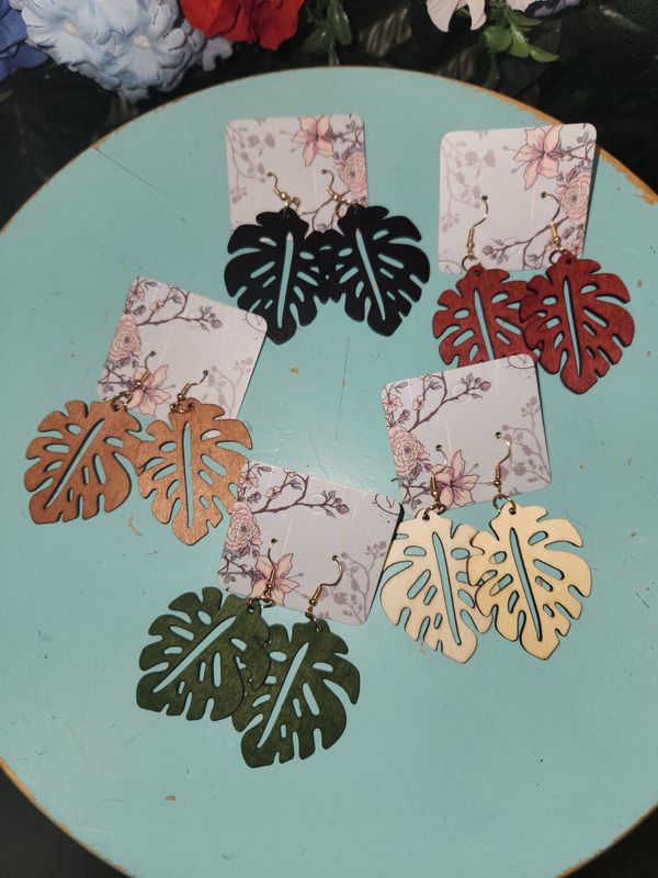 Leaf Wooden Earrings