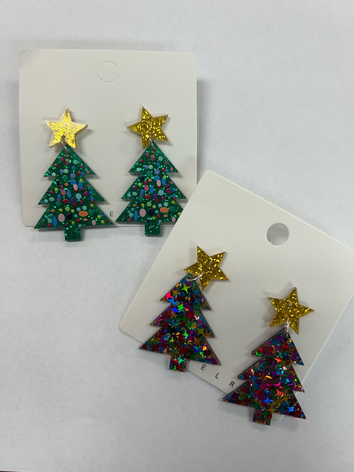 Acrylic Christmas Tree Earrings