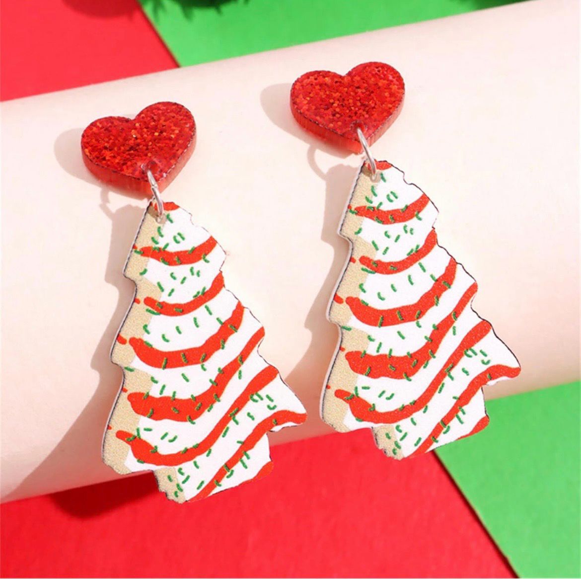 Christmas Tree Cake Earrings