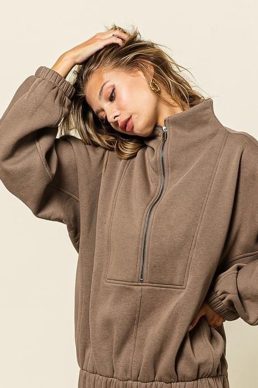 Mocha Half-Zip Sweater