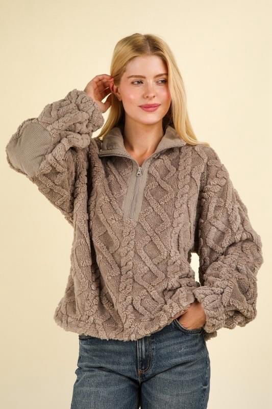 Mocha Fleece Half Zip