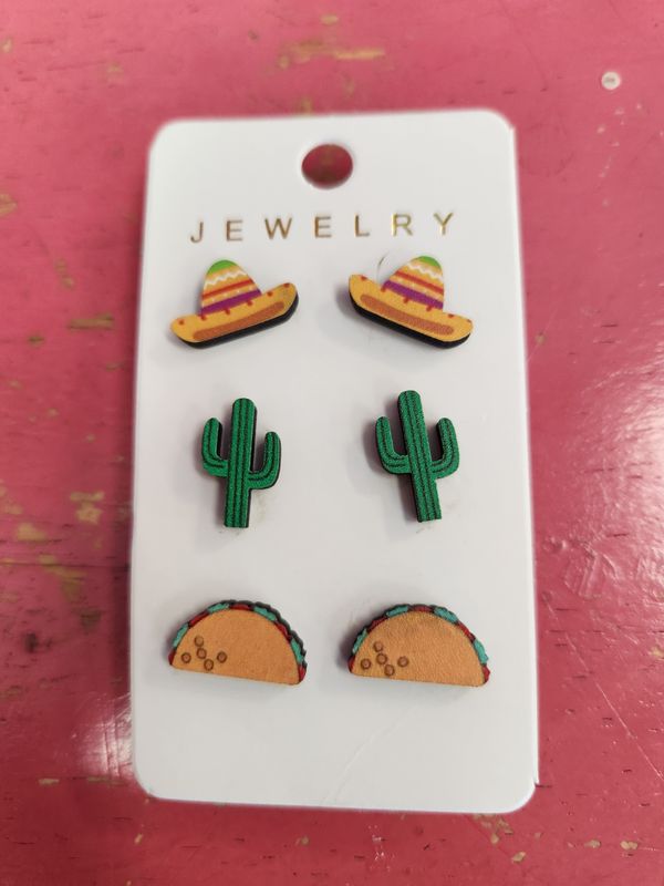 Hat,Cactus,Taco Studs