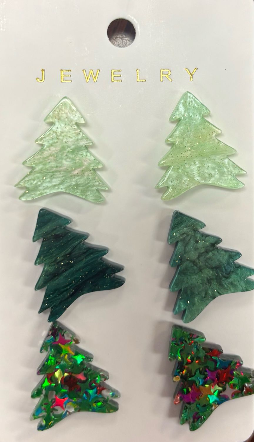 Three Christmas Tree Earrings