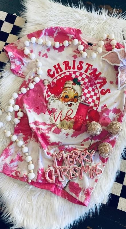 Pink Santa Bleached Tee
