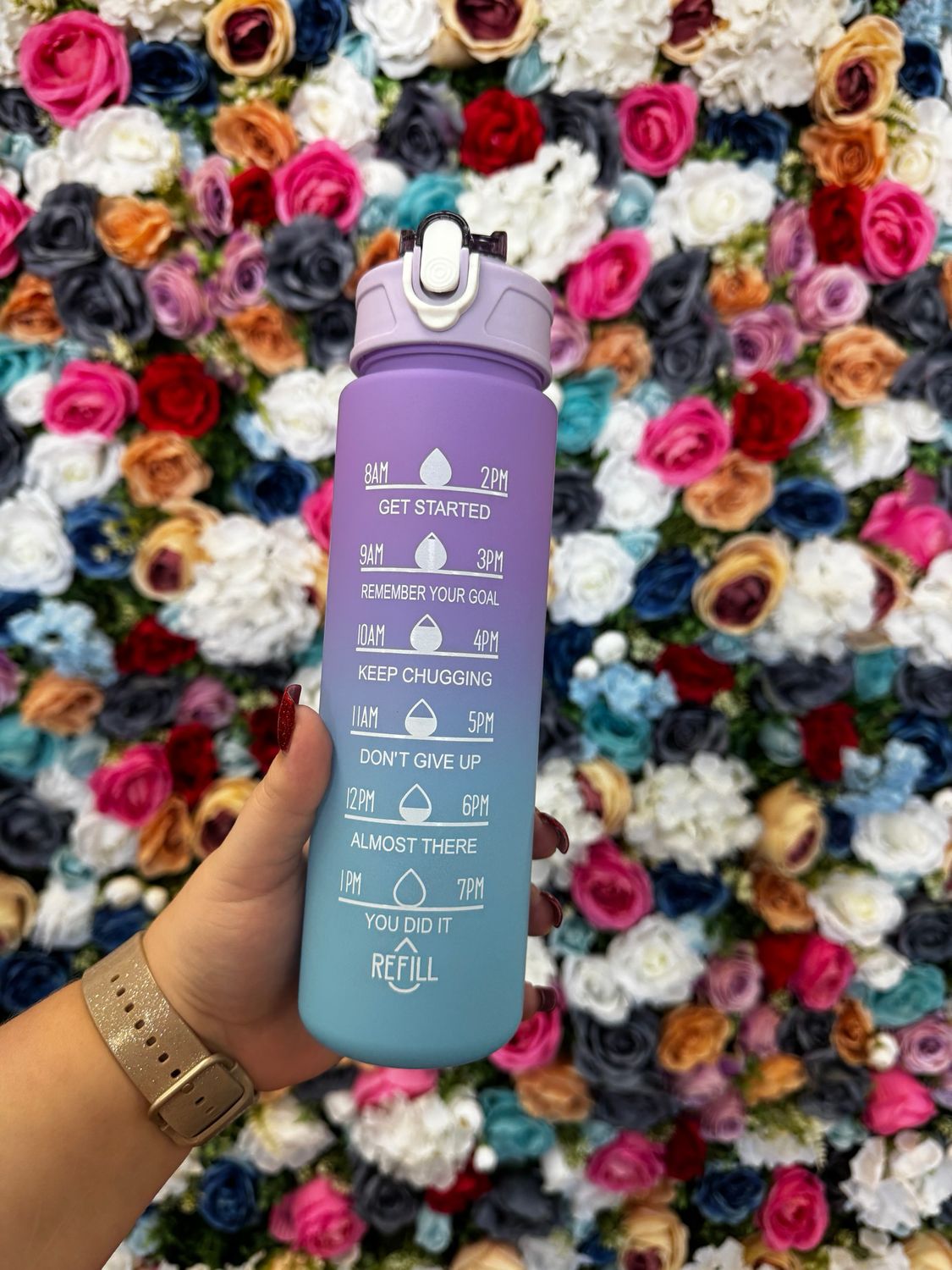 25 oz motivational water bottle