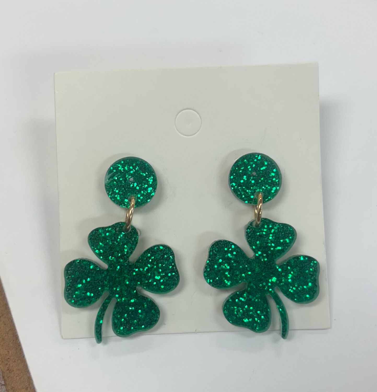 Dot Sparkle Clover Earrings