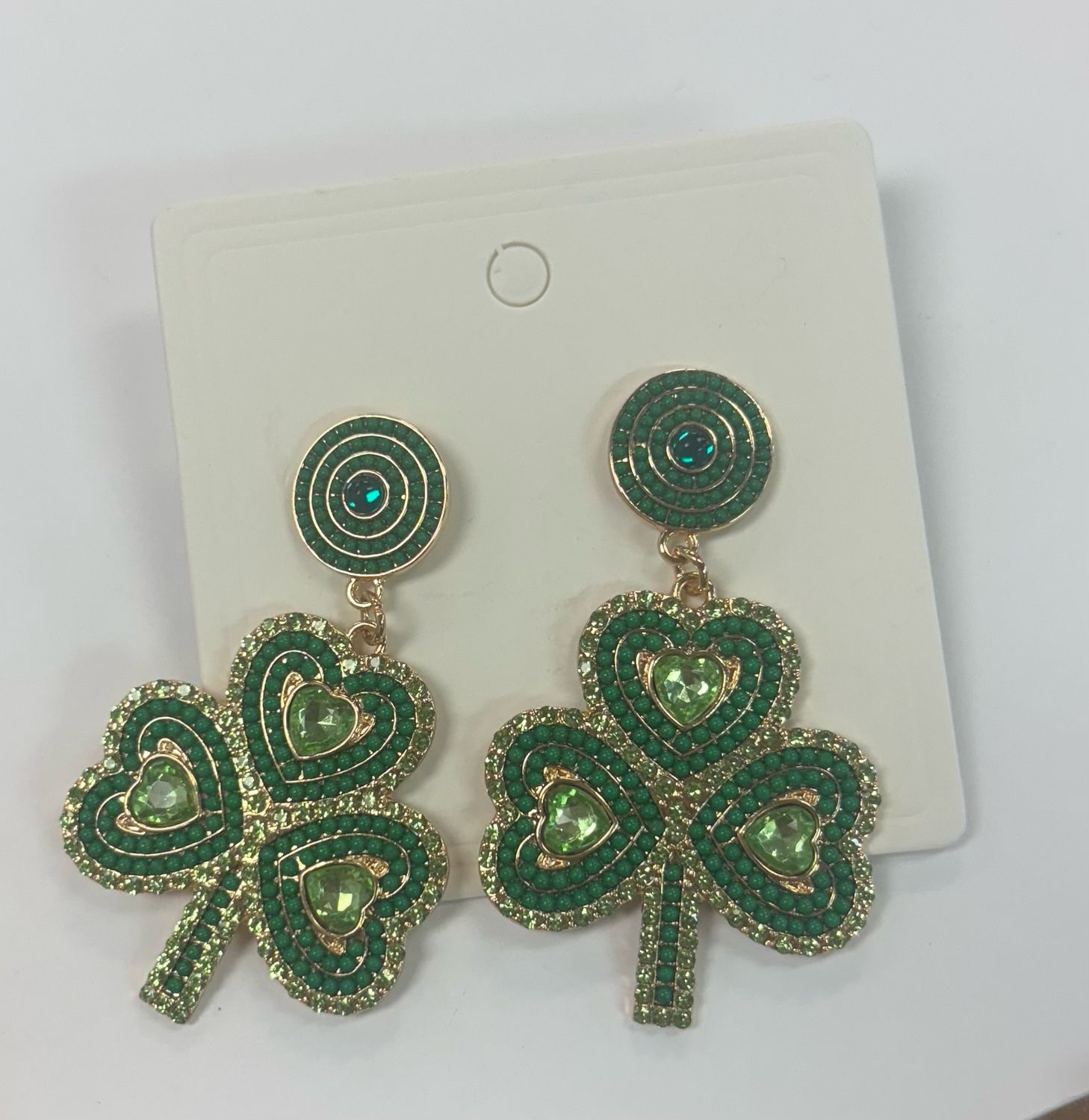 Bead Clover Earrings