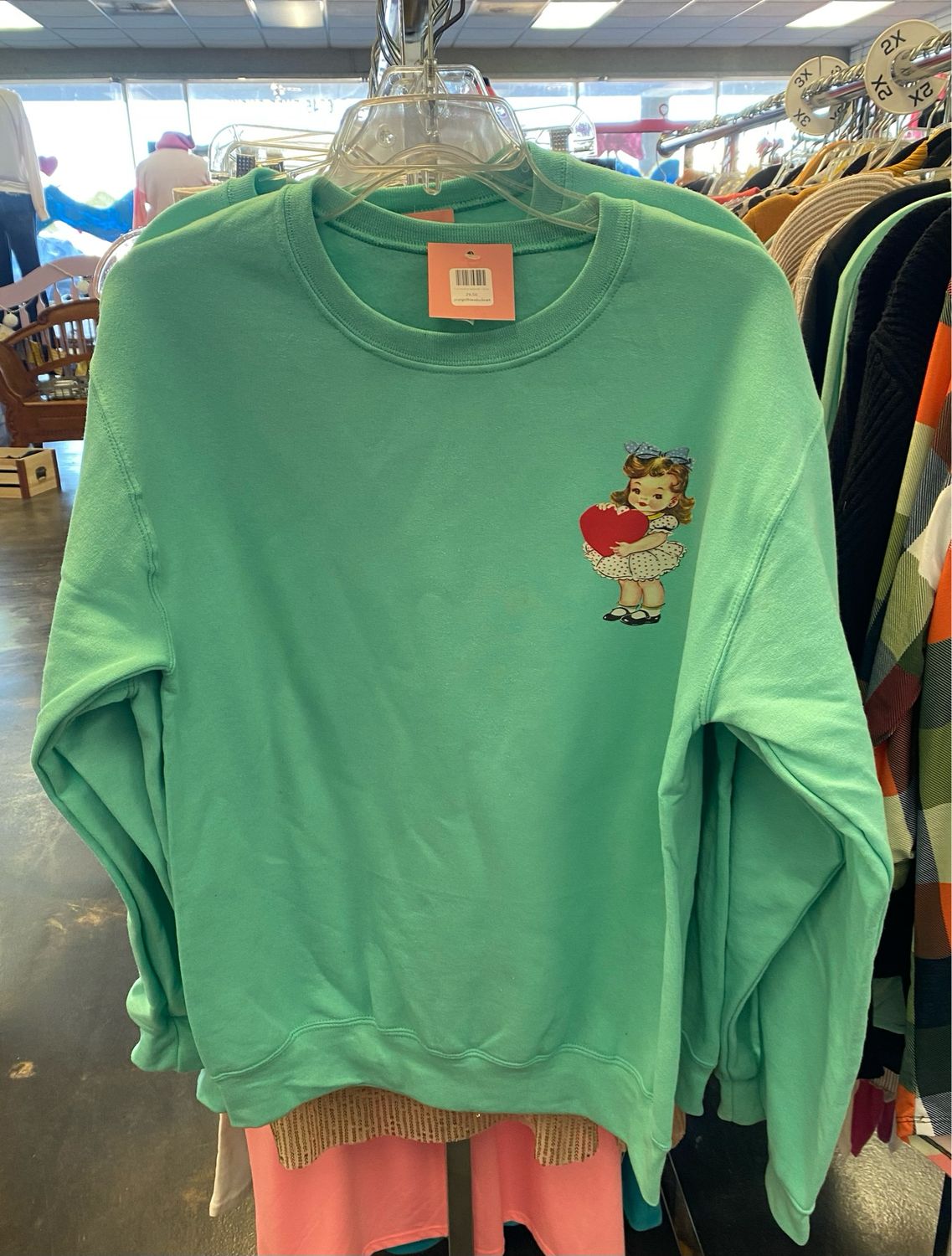 Teal Valentine Sweatshirt
