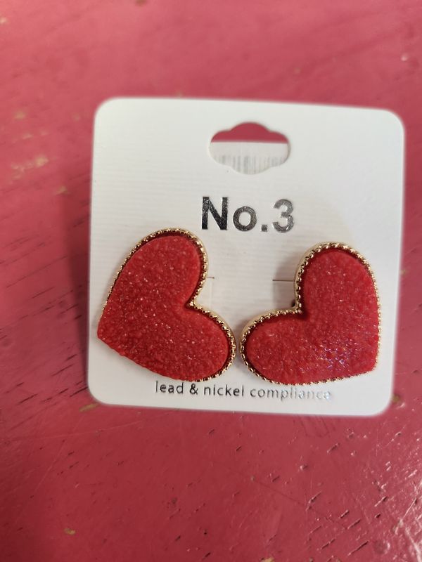 Large Heart Faux Druzy Earring