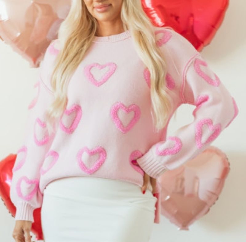 Pink Heart Sweater