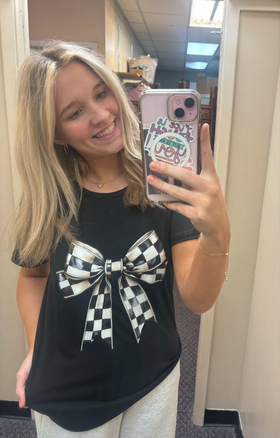 Checkered Bow Shirt