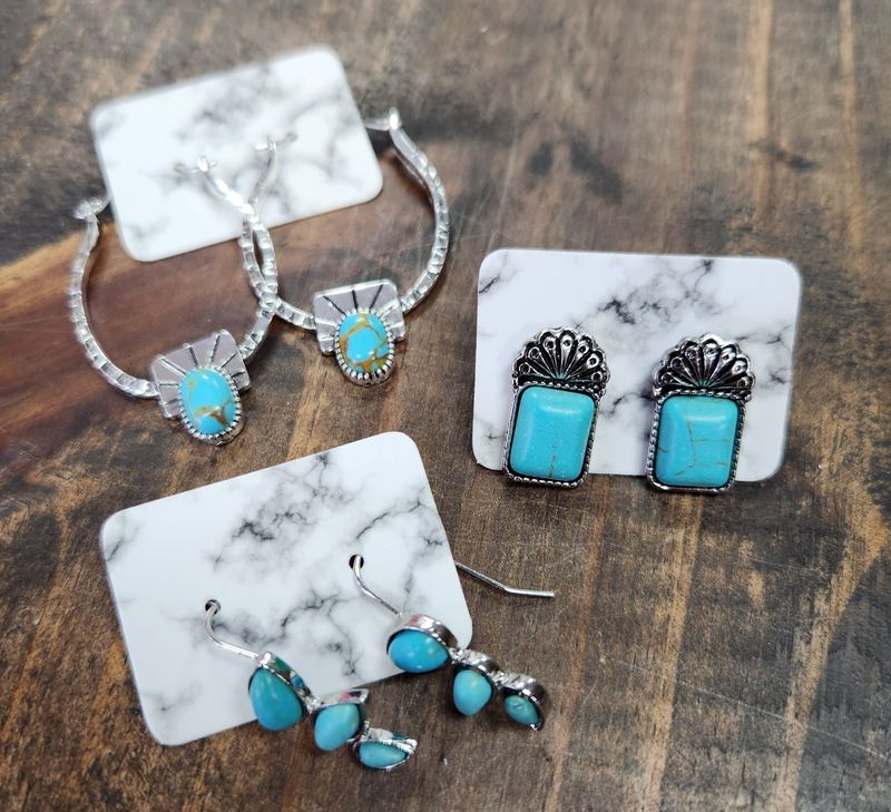 Faux Turquoise Earrings 