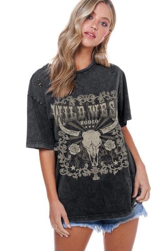 Wild West Rodeo Distressed Tee