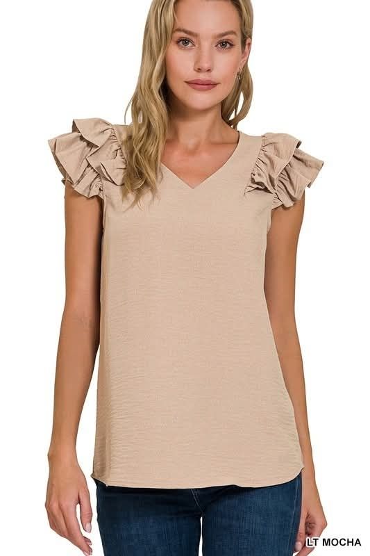 V-neck Ruffle Top