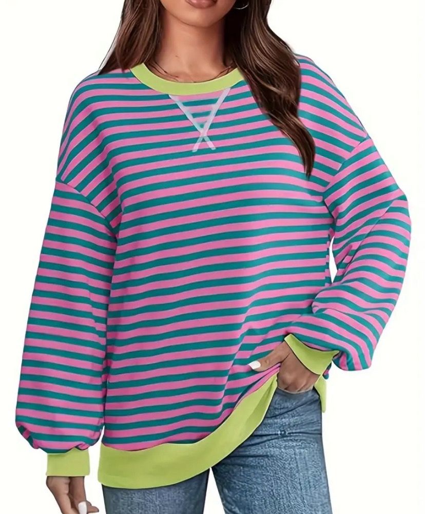 Striped Oversized Crewneck 