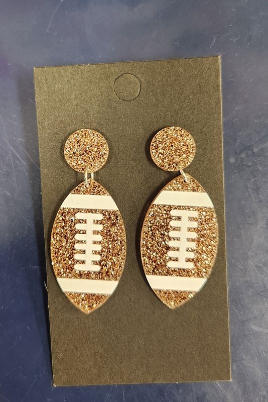 Sparkly Football Earrings