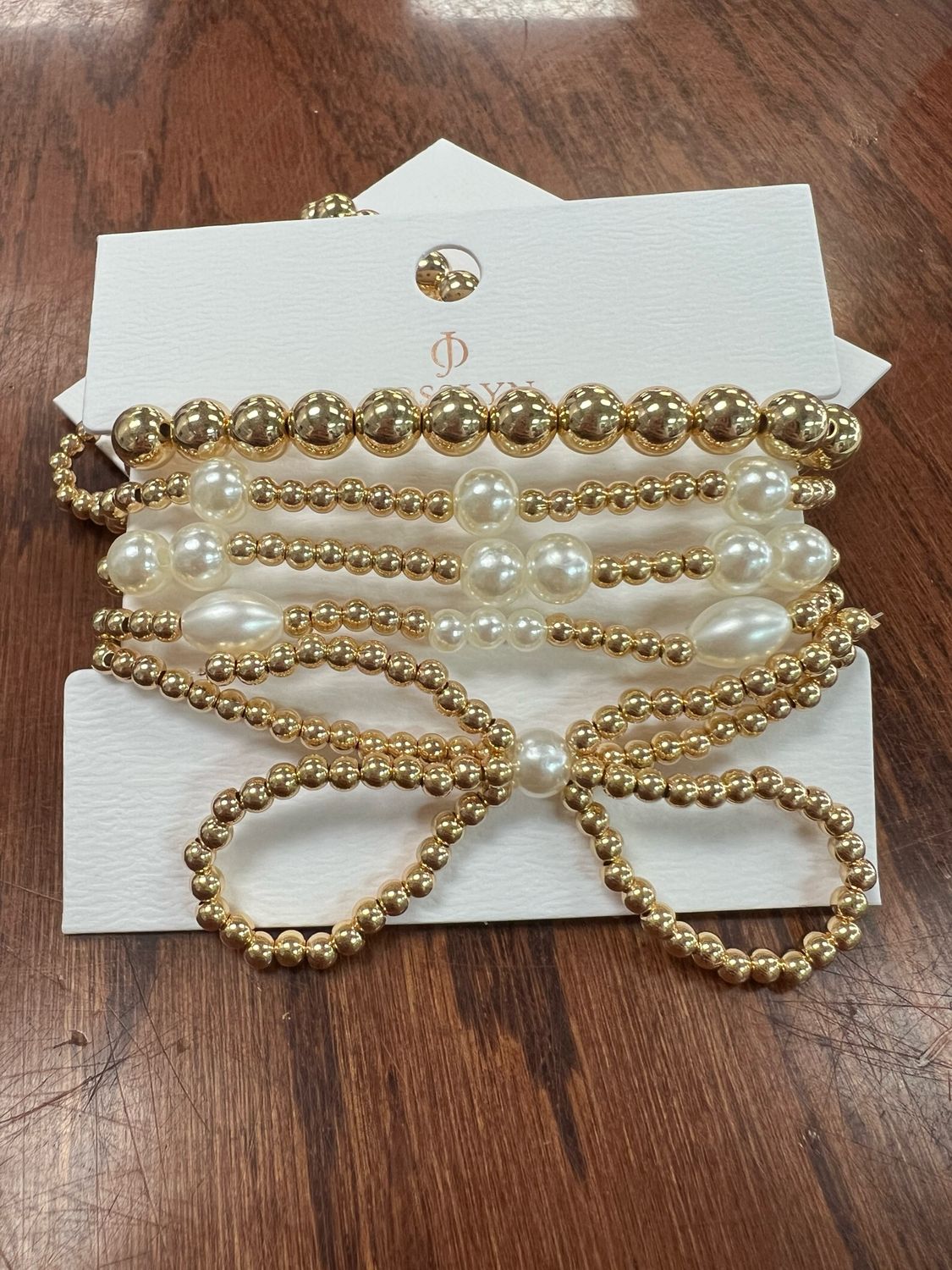 Pearl Bow Bracelet Set