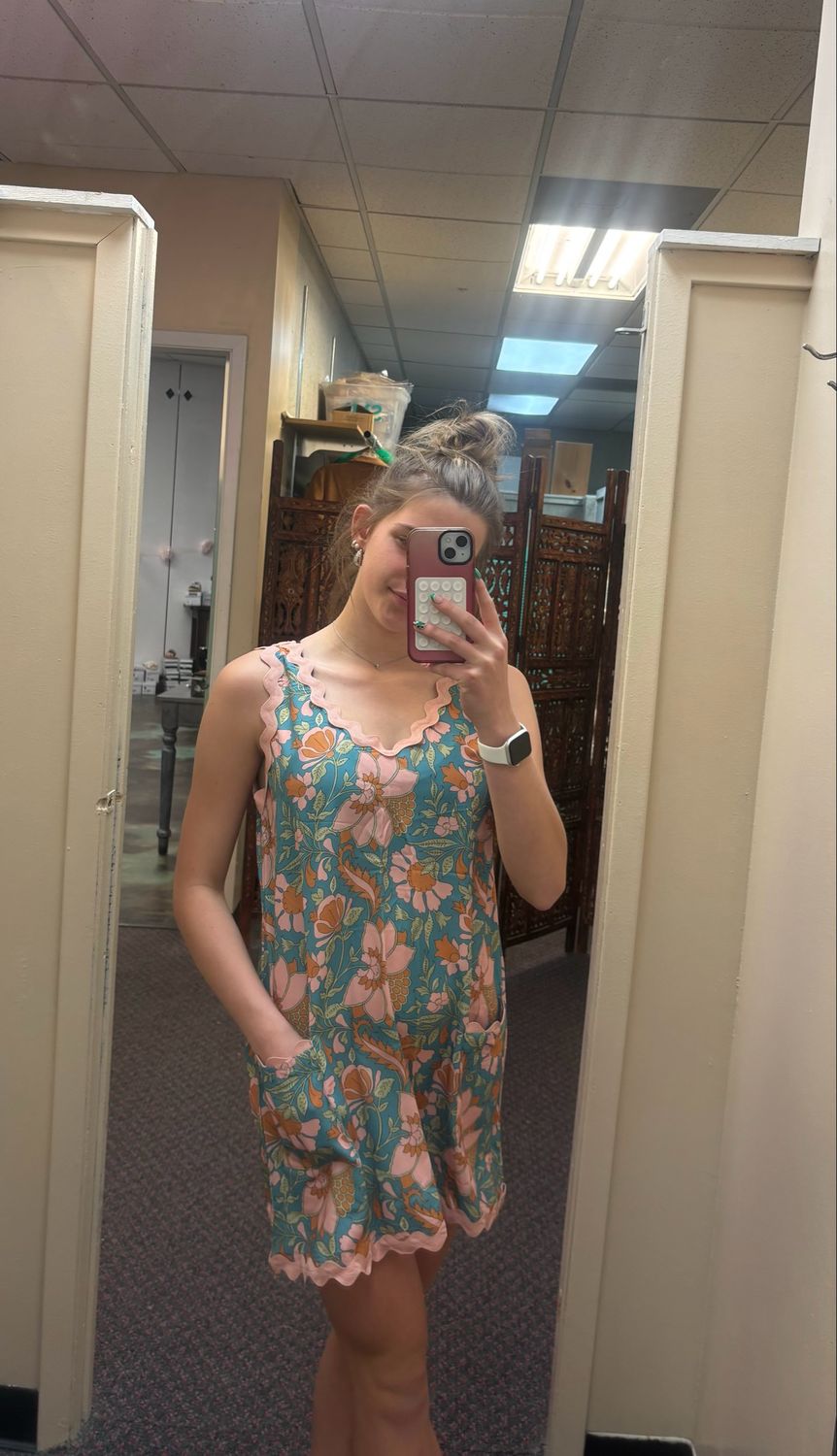 Short Floral Dress w/ Pockets