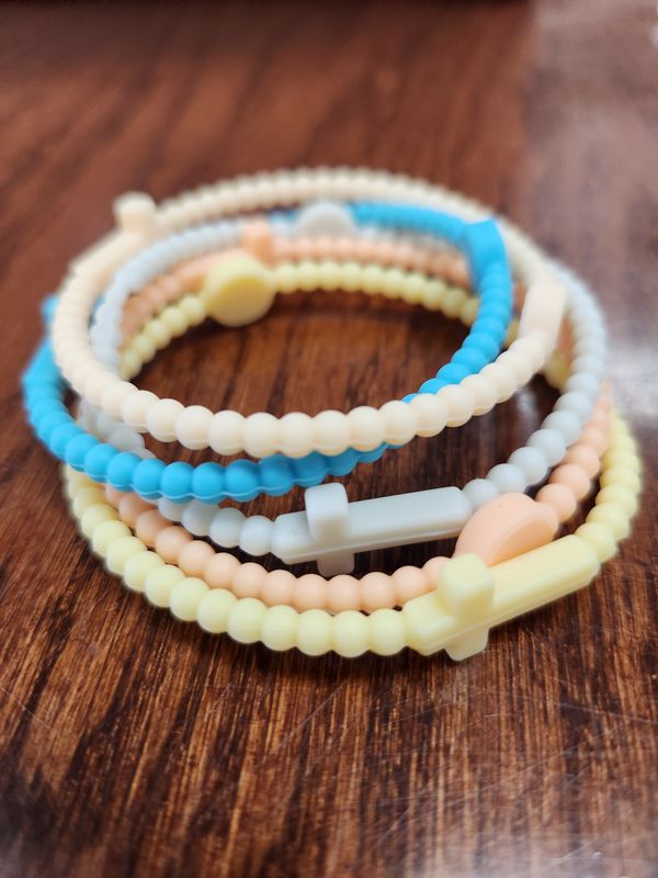 Rubber Bracelets w/Cross 