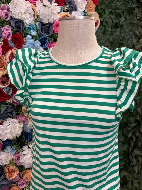 Green &amp; White Stripe Shirt