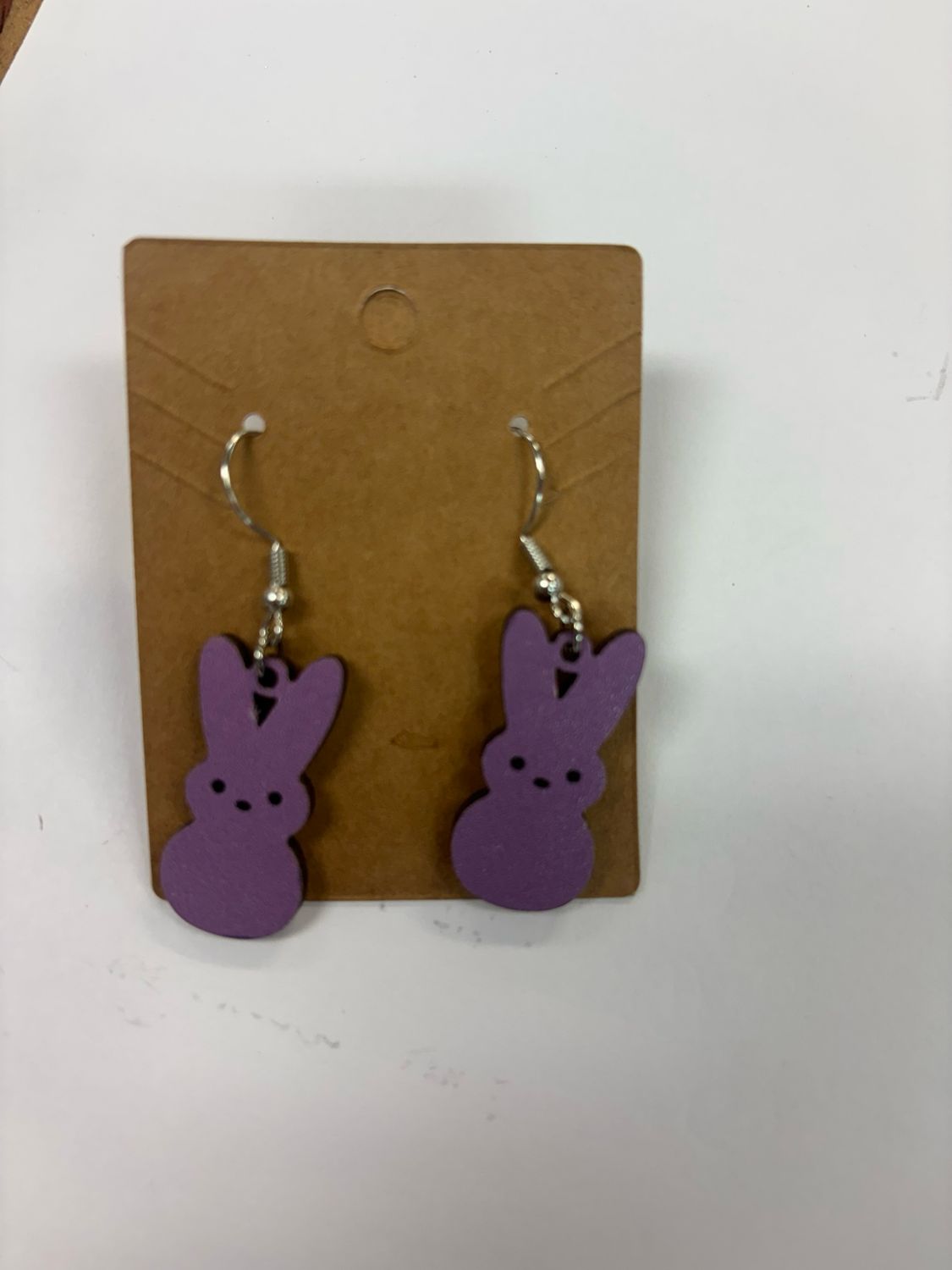 Wooden Bunny Earrings